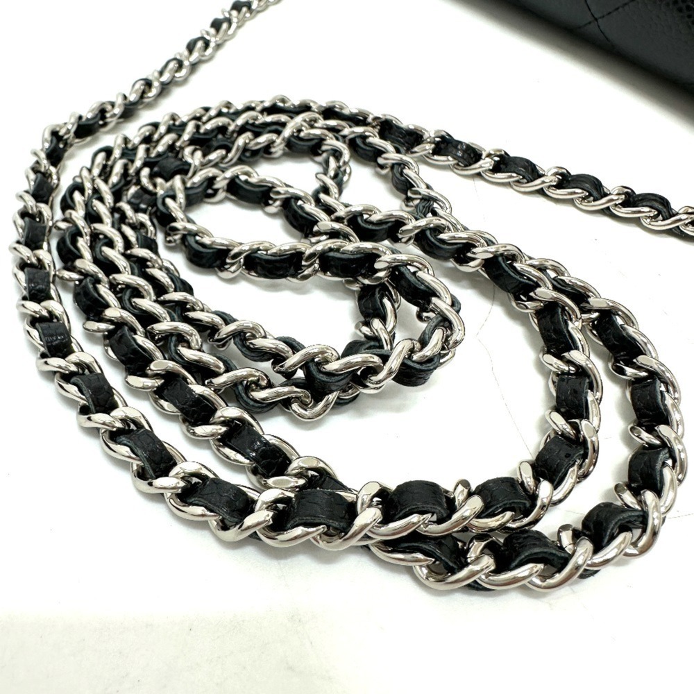 CHANEL Authentic Black Caviar Leather Logo Wallet - Picture 7 of 16